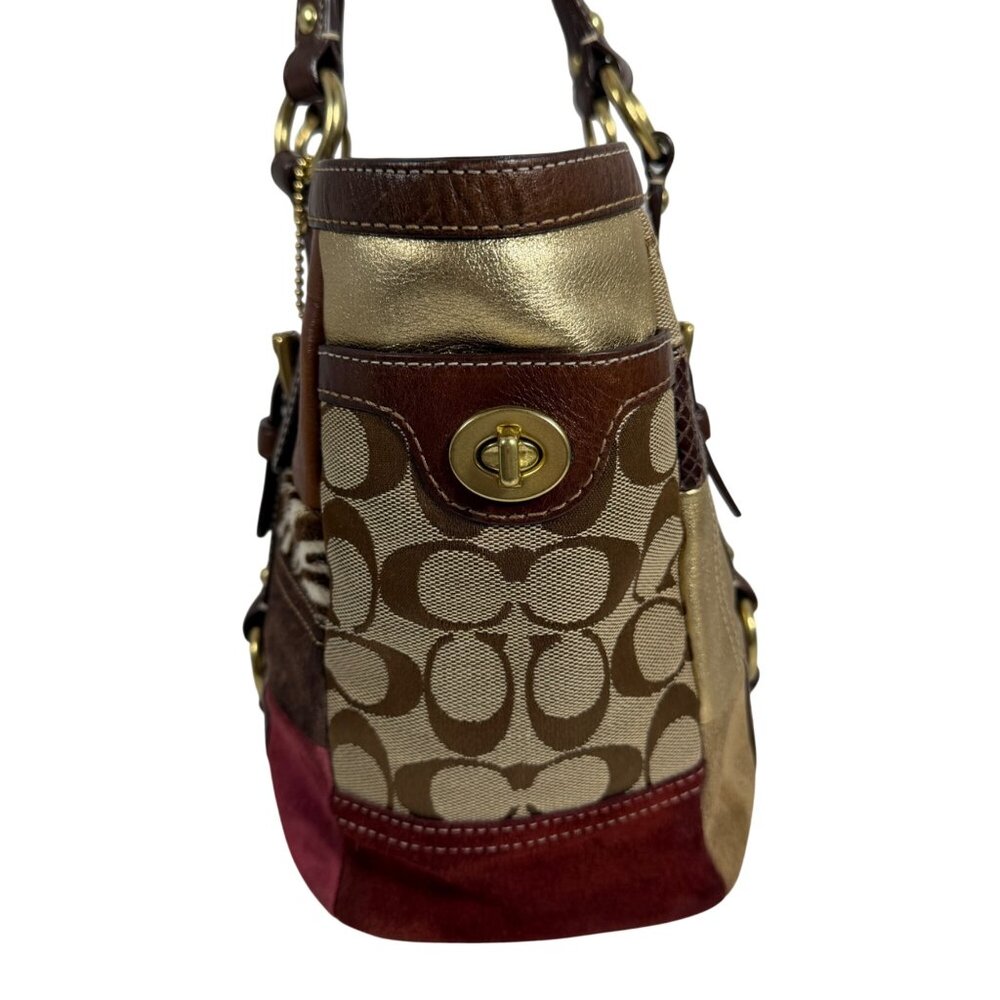 COACH Multicolor Patchwork Turn Lock Signature 10… - image 3